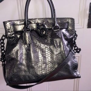 Michael Kors Metallic Python Hamilton & Wallet